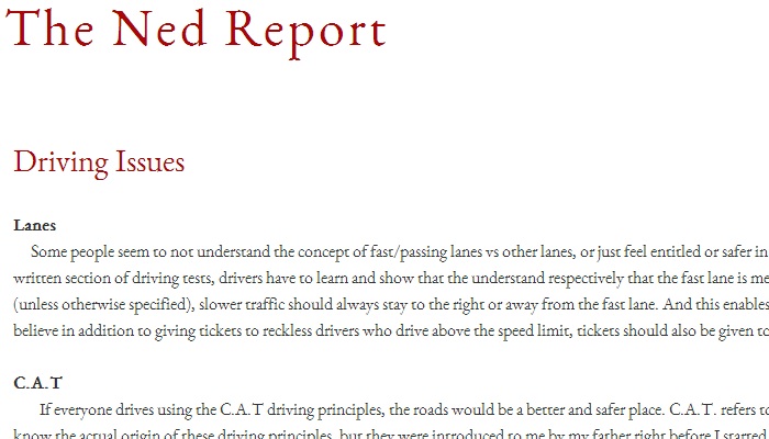 My Driving Issues Blog